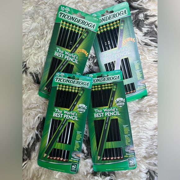 Dixon x Ticonderoga Num2 Pencils for Grade K-12, Black Pack of 4- 10 Count - Picture 1 of 6